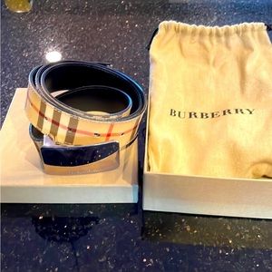 Burberry Adjustable Plaid Belt.  100% Authentic.  Worn lightly.